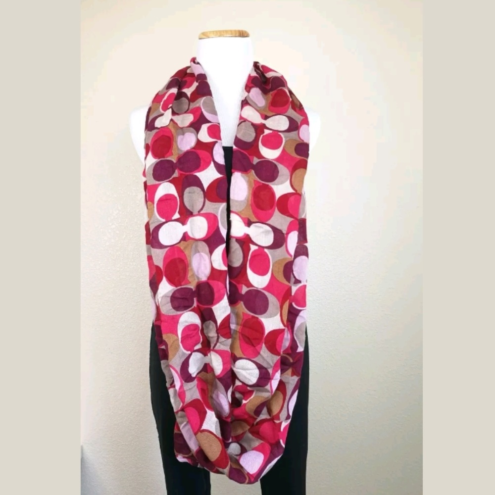 COACH Signature Logo Print Infinity Scarf NWT!